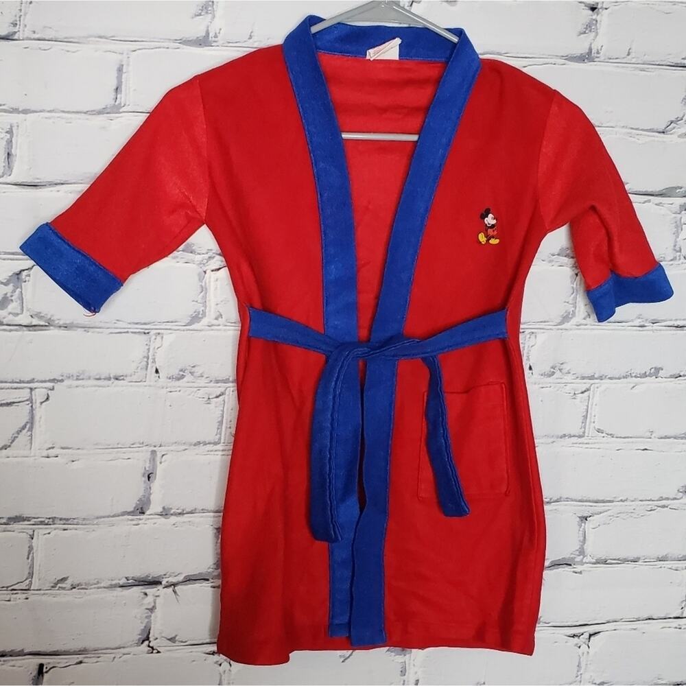 Vintage Kids Mickey Mouse Color Block Robe, size 5-6
